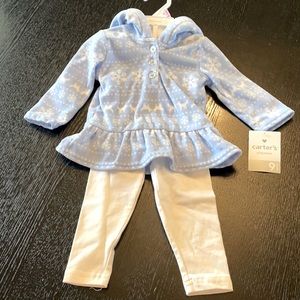 Carter’s 9month two piece outfit with snow flakes